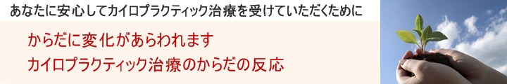 からだに変化があらわれますカイロプラクティック治療のからだの反応